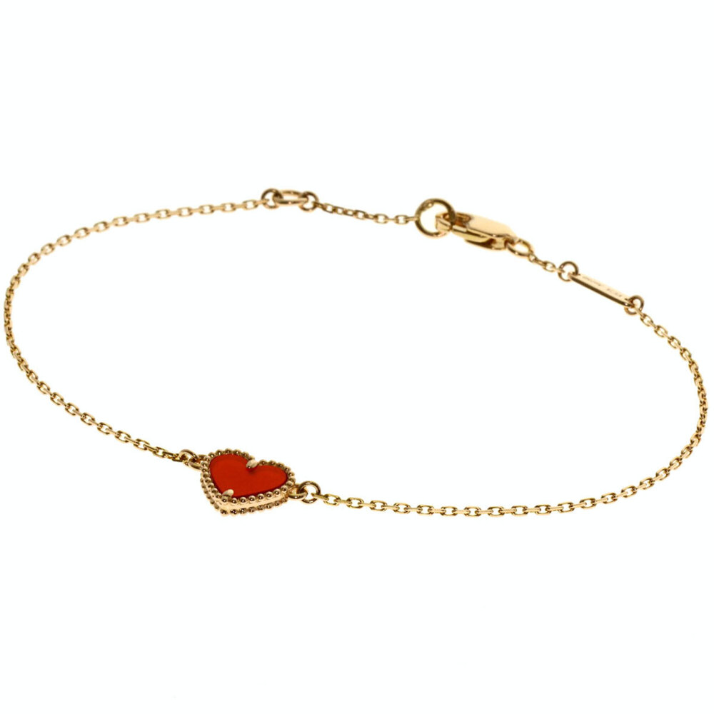 VAN CLEEF & ARPELS 18k Gold Heart Charm Bracelet